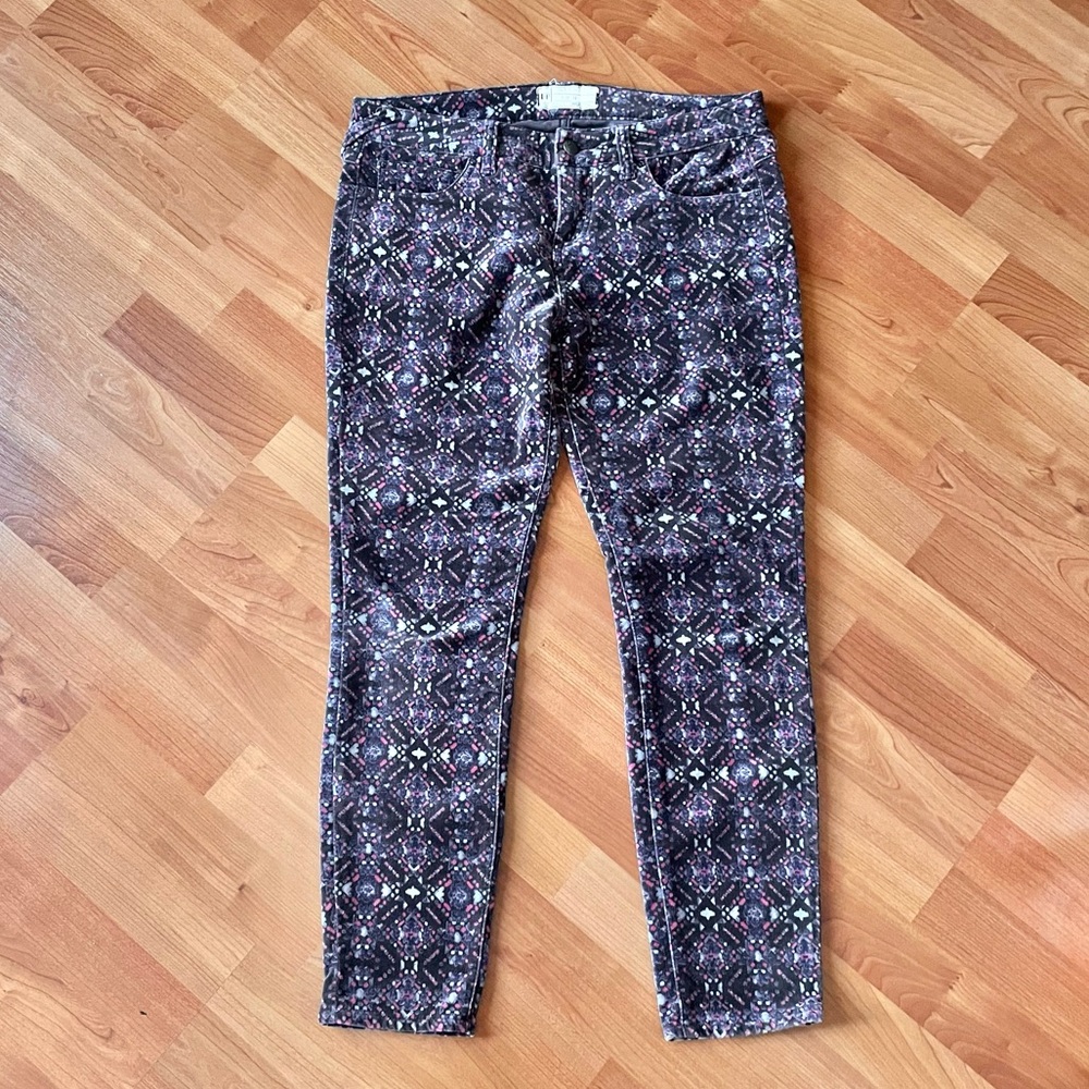 Free People Velvet Kaleidoscope Skinny Pants